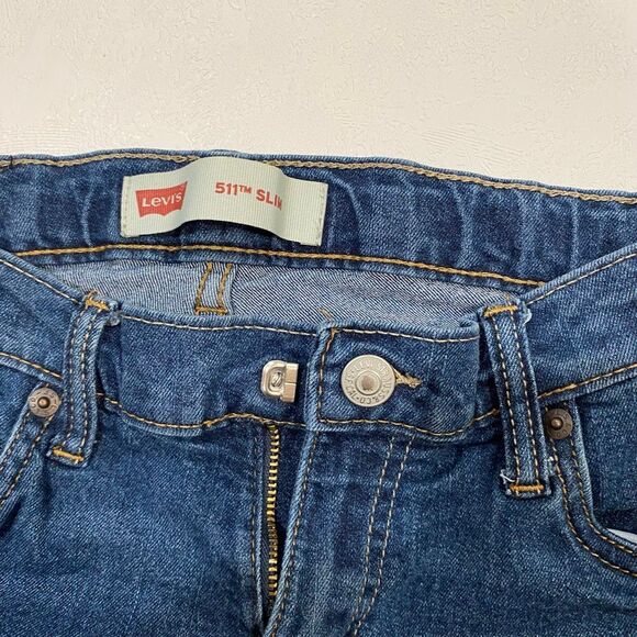 Levi’s 511 Slim Fit Kids Jeans Dark Wash Size 14 - Picture 3 of 5